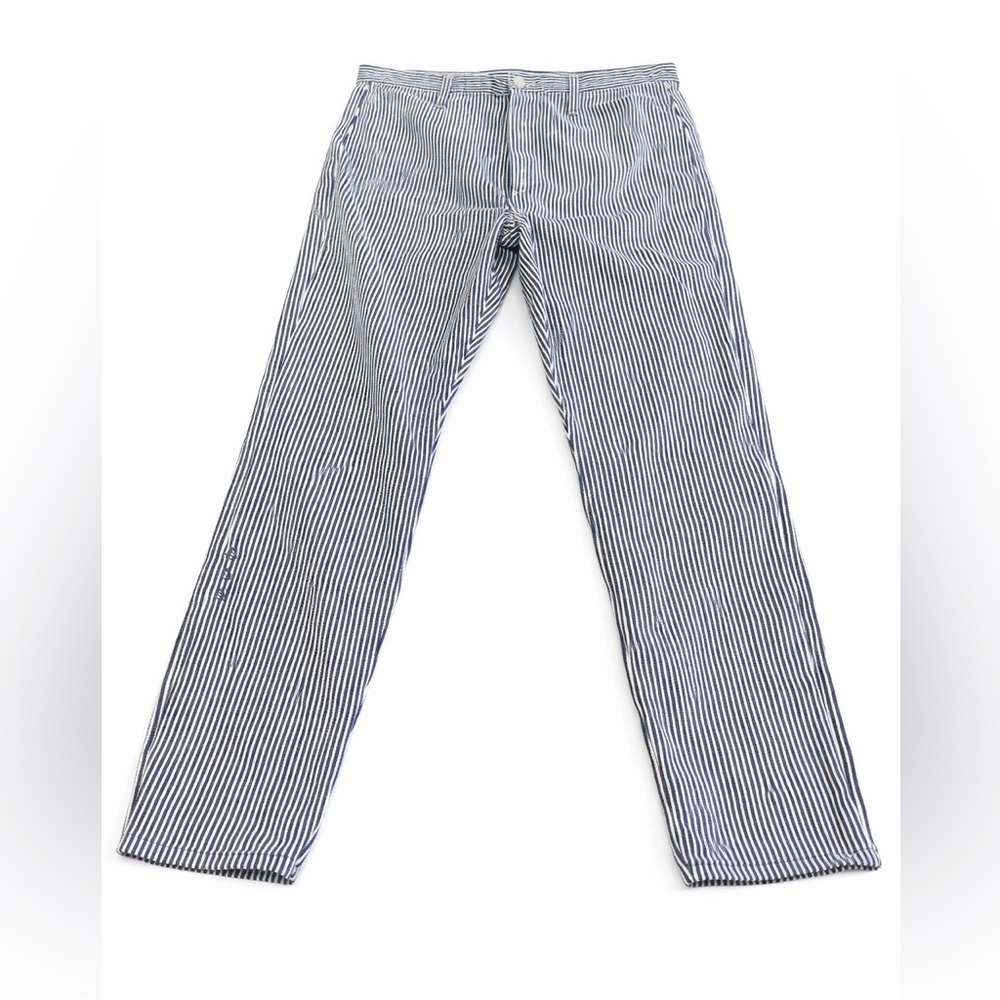 Ética Cindy Hickory Stripe Straight Leg Jeans Size 27 Sustainable Denim